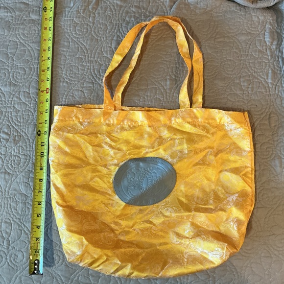 SHARIF Bundle Yellow Soft Zippered Patterned Cosmetic Bag Pouch w/Gold NylonTote - Picture 11 of 15